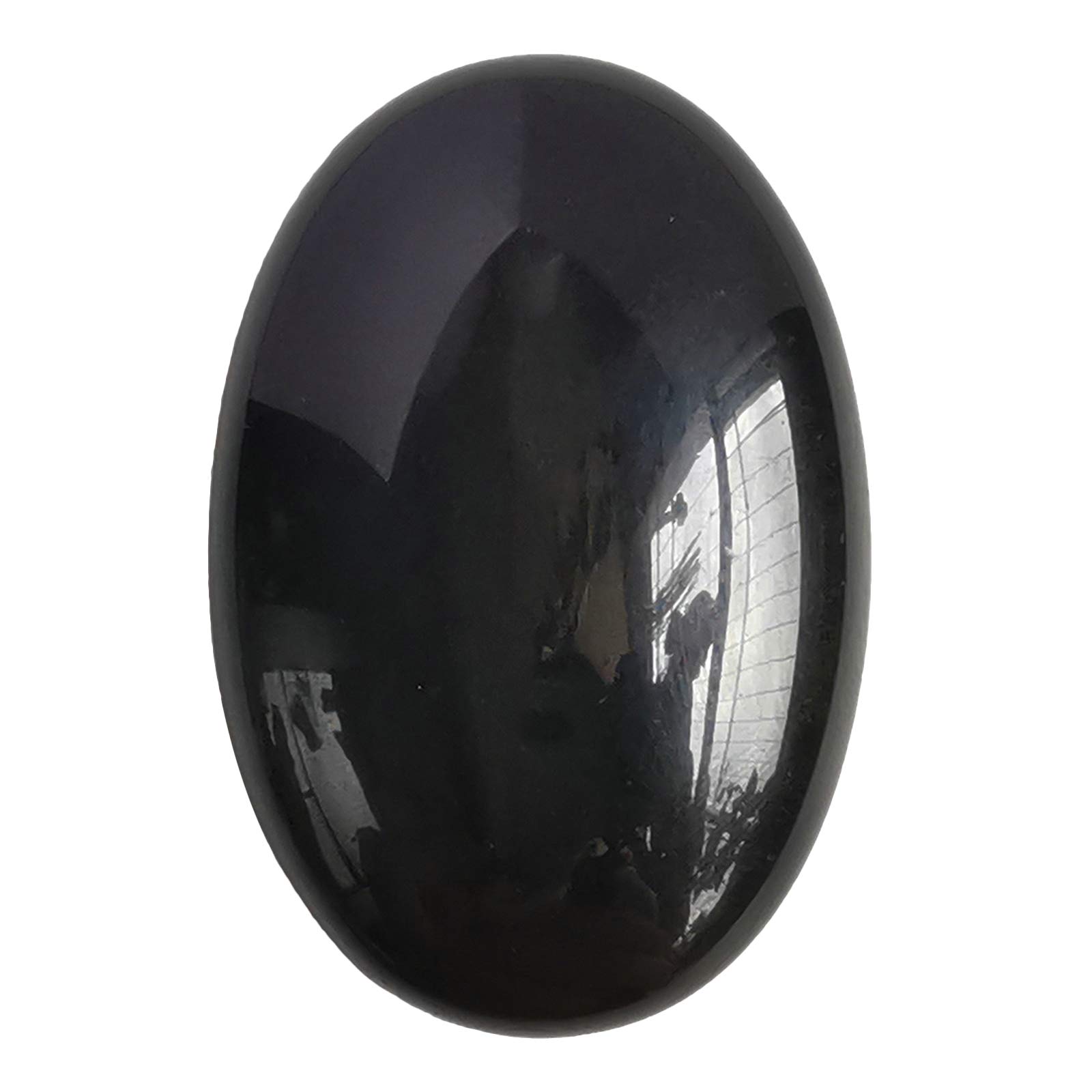 Manekieko Natural Black Obsidian Oval Palm Pocket Healing Crystal Spa Energy Stone,Healing Crystal for Therapy Geometry Chakra Balancing