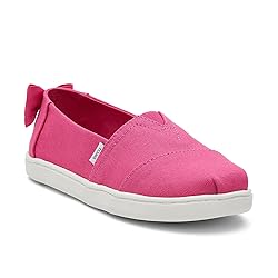 TOMS Girls Alpargata Loafer Flat, Fuchsia Canvas