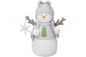 Naysku Snowman Christmas Decoration, Resin Snowman Statues Ornaments, Snowman Figurines for Christmas Decor, Resin Snowman Crafts Ornaments for Christmas Home Tabletop Decoration Gift