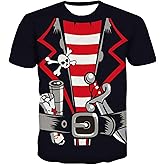 KYKU Pirate Costume Men Shirt Adult Funny 3D Print Graphics Novelty Clothing