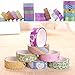 【Sticky Upgrade】Washi Tape Set of 30 Rolls All Girls Favorite Creative Multi-Purpose Masking Tape Great for Arts Crafts DIY - Multicolour