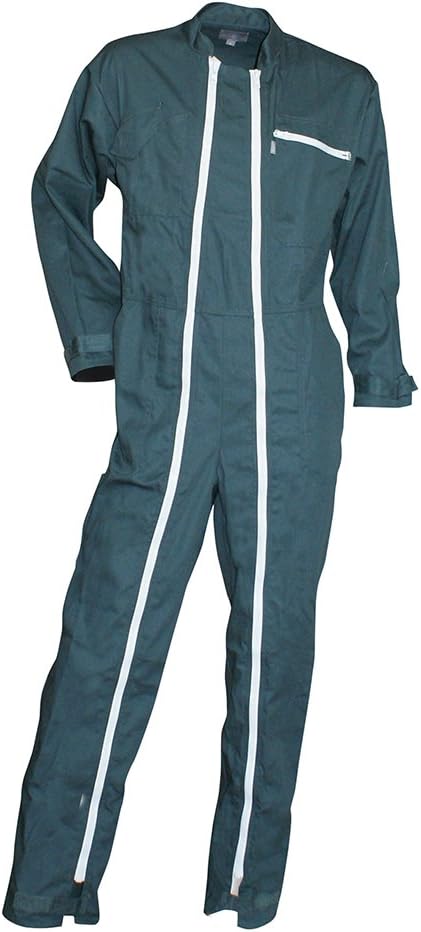 LMA 400517 Fusible Double Zipped Overalls, Green, Green, 400517 FUSIBLE