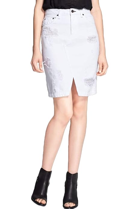 shredded denim skirt