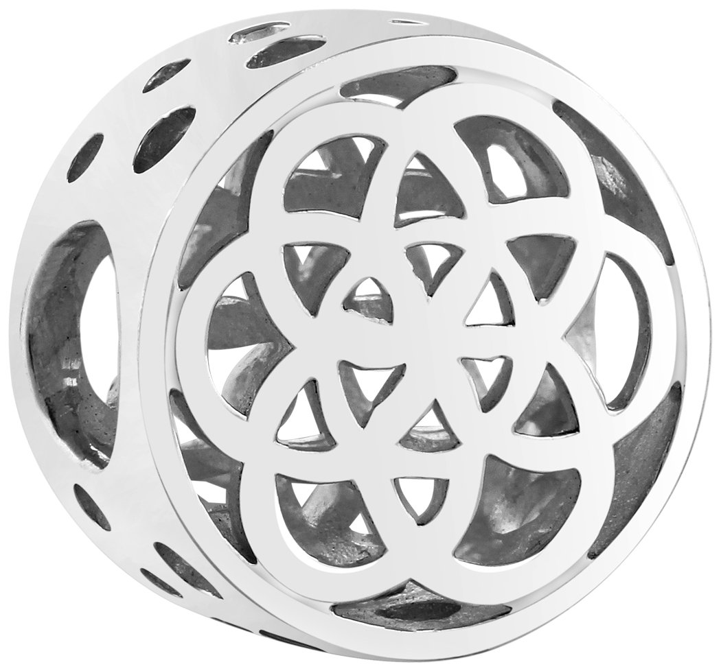 Nenalina bead pendant flower of life 925 sterling silver | charm bead compatible with all common carrier bracelets and chains | 719192-000