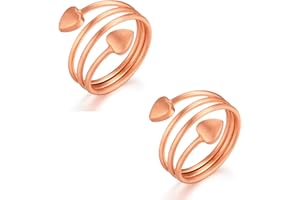 Vicmag Copper Magnetic Ring for Women Ring Ladies Fingers Thumb 99.9% Solid Pure Copper Gift 2PCS Adjustable