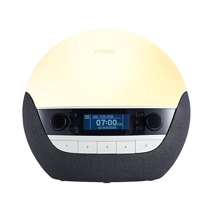 Lumie Bodyclock Luxe 700 - Lichtwecker mit Bluetooth-Audio und einer Nachttischlampe mit Wenig Blaulicht