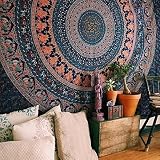 Bless International Indian-Hippie-Gypsy Bohemian-Psychedelic Cotton-Mandala Wall-Hanging-Tapestry-Multi-Color Large-Mandala Hippie-Tapestry (King(88x104Inches)(225x265Cms))