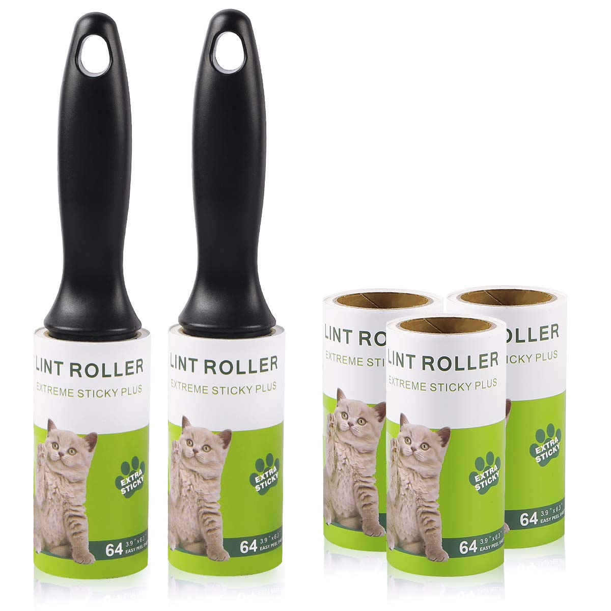 Lint Roller Extra Sticky 5 Refills Pet Hair Remover Rollers