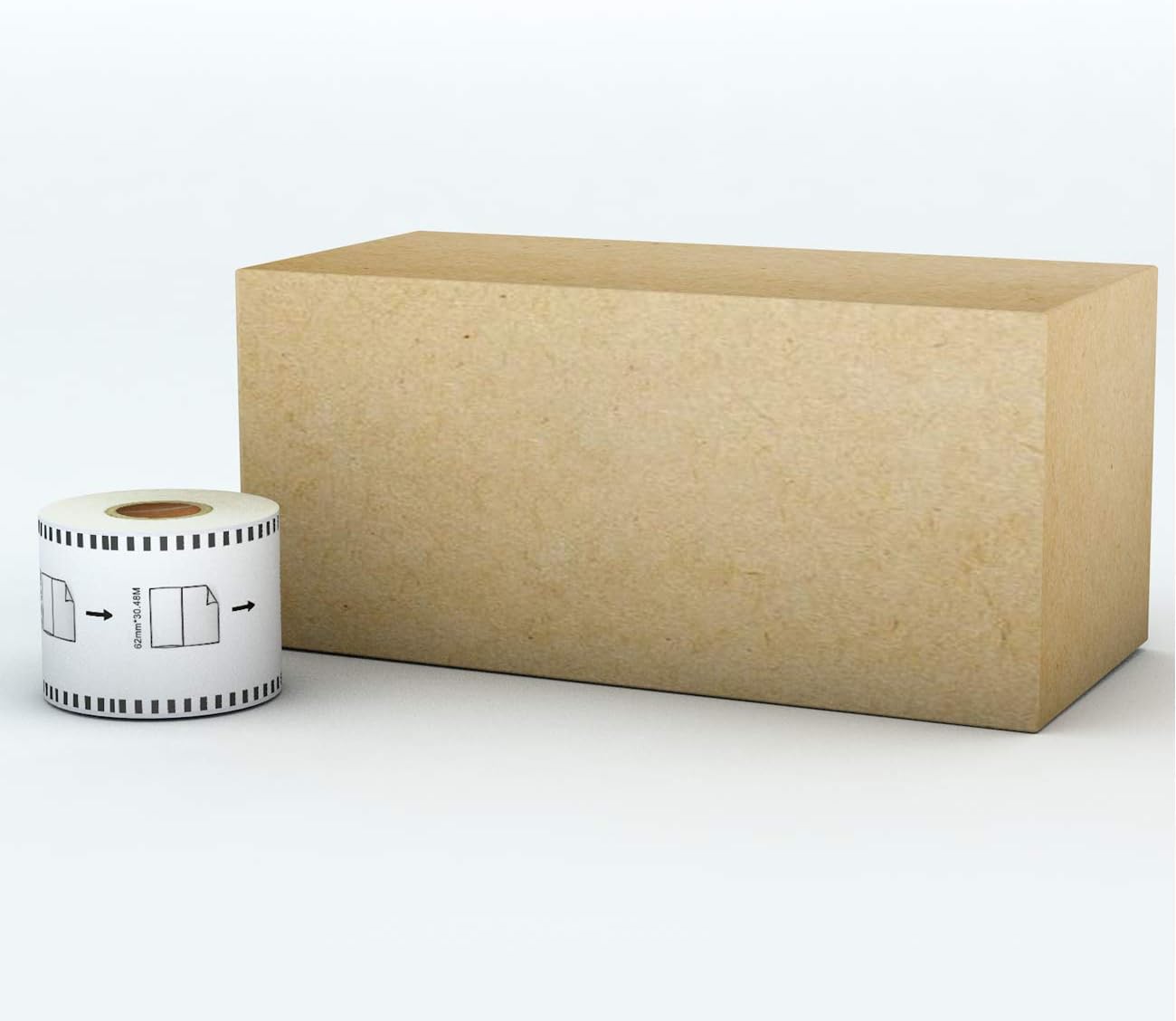 Printholic - Compatible DK-2205 Continuous Length Labels 2-3/7" x 100' (62mm x 30.48m) Replacement Labels for DK-2205 Compatible for Brother QL Label Printers (12 Rolls + 1 Refillable Cartridge Frame) : Office Products