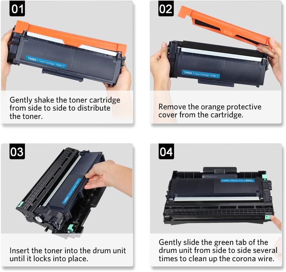 V4INK Compatible Toner Cartridge Replacement for Brother TN630 TN660 TN-660 (Black, 4-Pack) for use in Brother HL-L2300D HL-L2320D HL-L2340DW HL-L2360DW HL-L2380DW MFC-L2720DW MFC-L2740DW DCP-L2540DW: Office Products