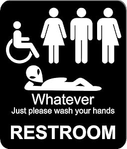Work house signs Funny bathroom sign RESTROOM SIGN Aluminum alien, men, women and handicap Transgender