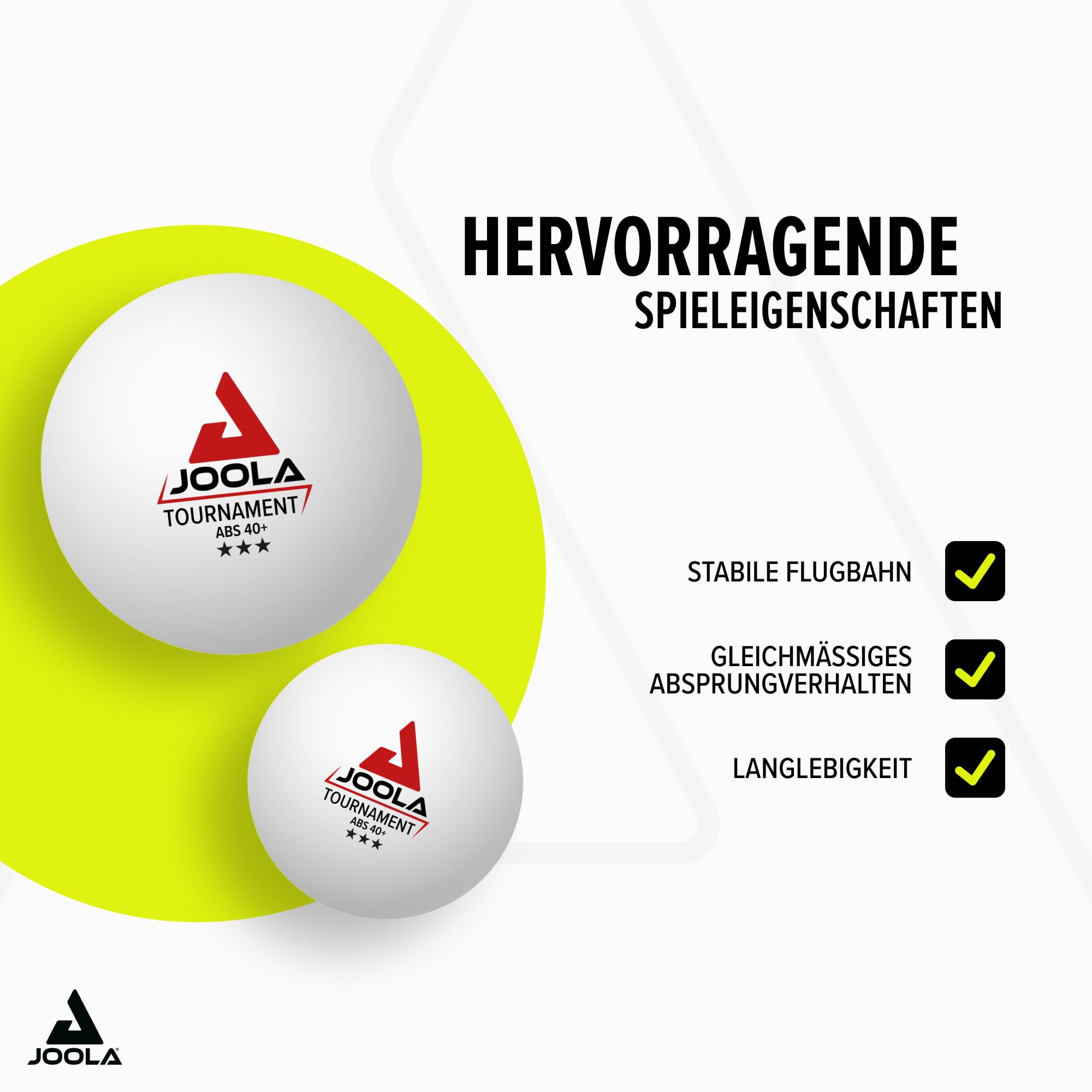 JOOLA Tischtennisbälle Tournament Selektierte 40+mm Durchmesser, 3-Stern Premium Tischtennis Bälle Indoor und Outdoor Kompatibel, Weiß (24er Pack) 4