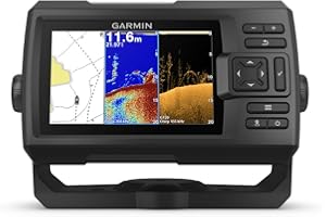 Garmin 010-01872-00 STRIKER 5CV with Transducer, 5" GPS Fishfinder, CHIRP Traditional And ClearVu Scanning Sonar Transducer, Built In Quickdraw Contours Mapping Software
