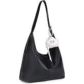 Large Hobo Bags for Women Slouchy Shoulder Tote - Vegan Leather Purse with Zipper, Foldable Crossbody Handbag for Work Travel