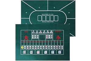 Double Sided Poker Mat 60x90cm,Roll Up Roulette Mat Roulette Tables Felt Layout Rectangle Vegas Style Green Table Mats for Po