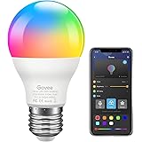 Govee LED Light Bulb Dimmable, Music Sync RGB Color Changing Light Bulb A19 7W 60W Equivalent, Multicolor Decorative No Hub R