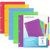 Colorful Binder Dividers with Tabs,Plastic Index with 5-Tabs,for 3 Ring Binder,6 Sets
