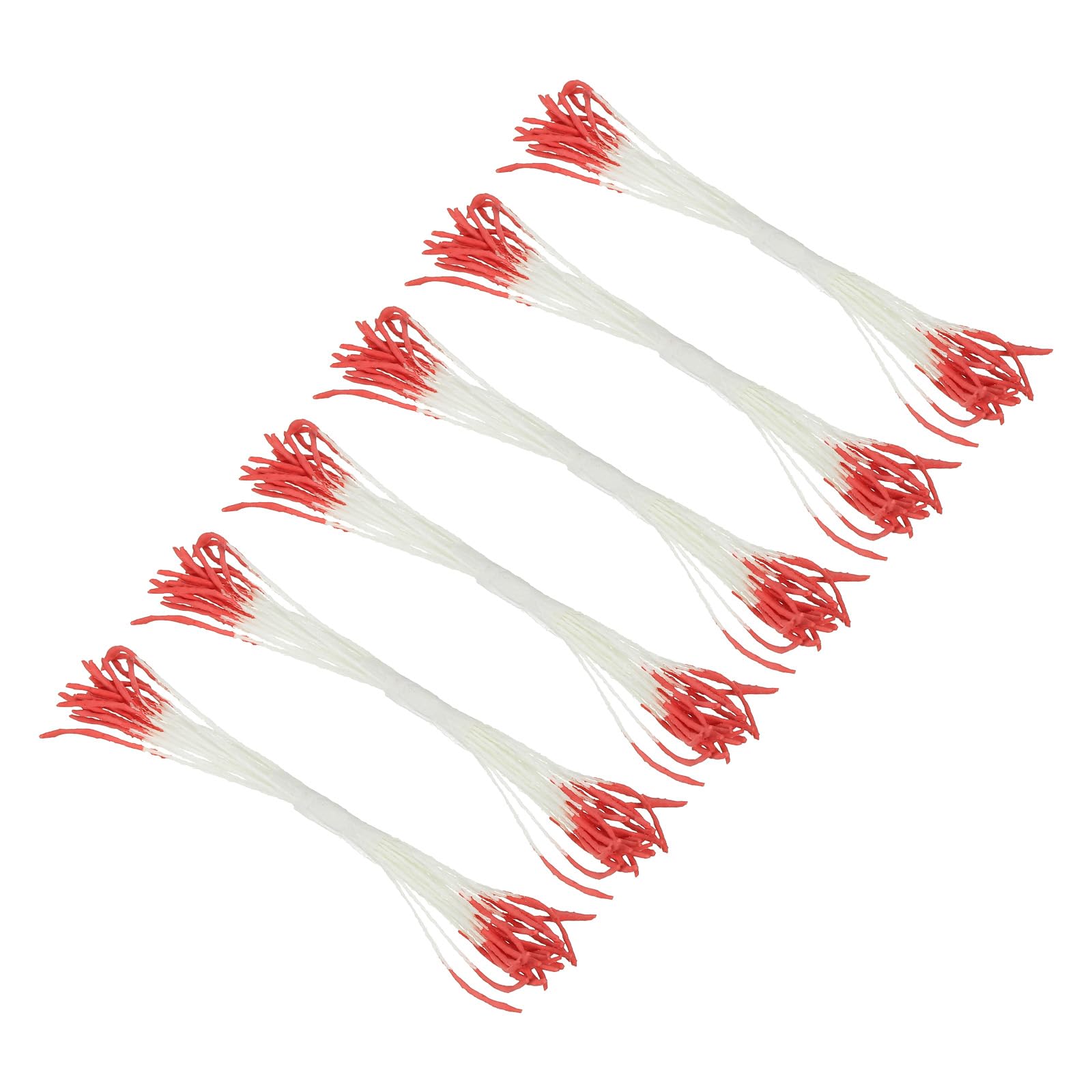 PATIKIL 10mm Double Heads Flower Stamen, 150 Pcs Artificial Flower Stamen Pistil Matt Pearl Floral Stamen for DIY Christmas Card Wedding Decoration, Red