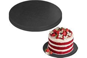 AUMODIZZY 2 PCS Cake Drums, 1/2 Inch Thick 12 Inch Round Cake Boards, Black, Professional Quality Cake Cardboards, Card Base, Cake Mat-Black