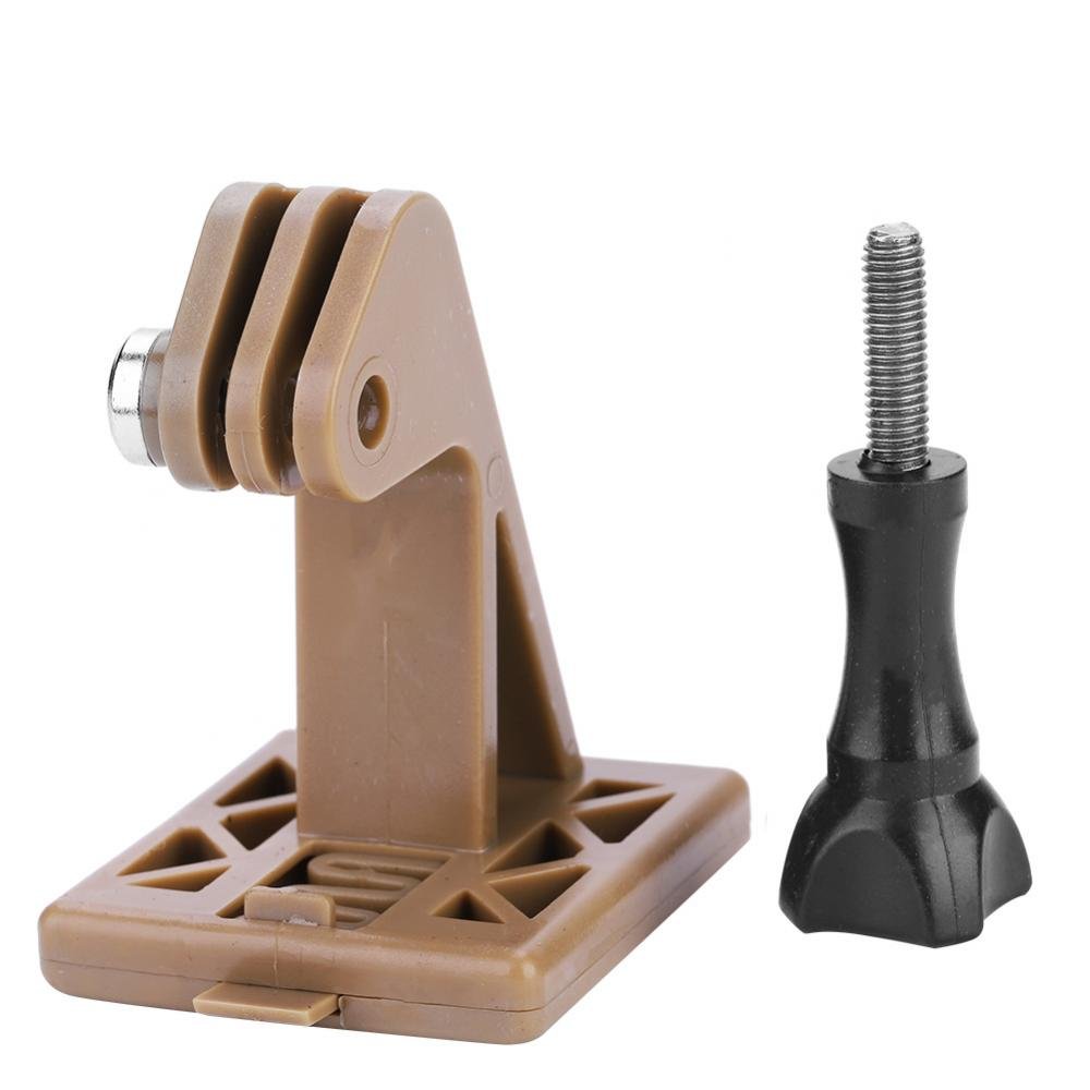 Tbest Tactical Airsoft Fast Helmet Accessories Helmet Front Bracket Mount Helmet Camera Adapter Extension Base replacement for Go pro Action Camera (Brown)