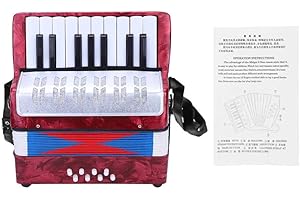 VGEBY Children Accordion, Mini 17-Key 8 Bass Piano Accordion for Kids Children Amateur Beginner(Red) Accordion For Beginners Accordion For Kids