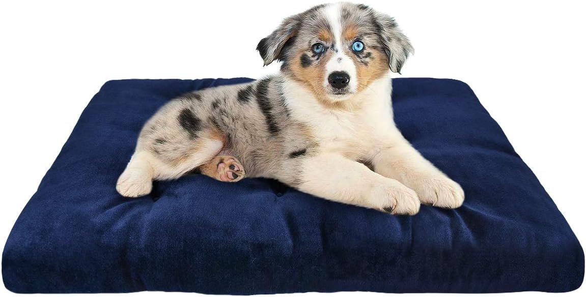 SHU UFANRO Dog Bed Crate Pad Washable Anti-Slip Kennel Mat for Large Medium Small Dogs and Cats 30"/36"/42"