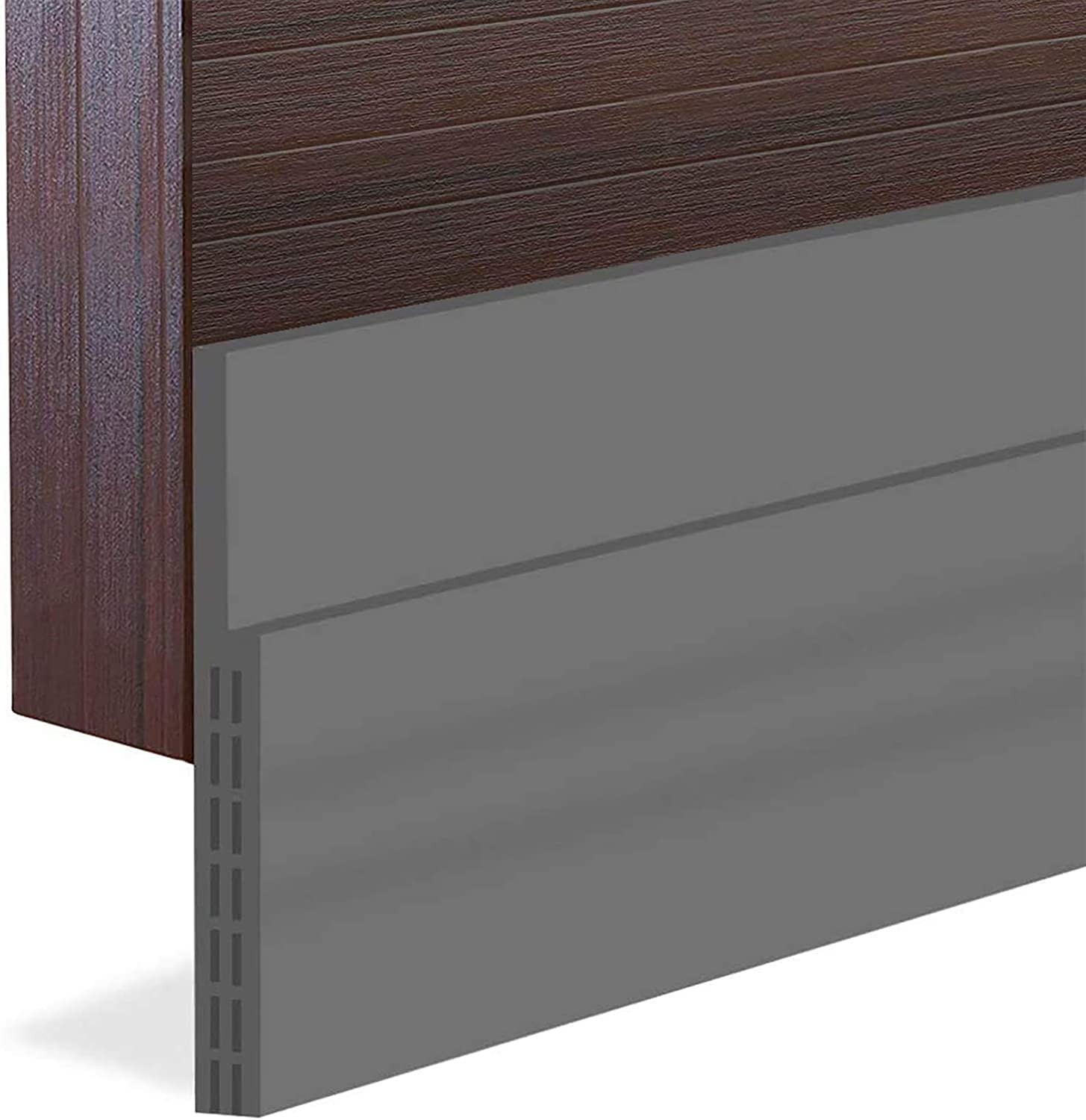 Hulameda [Upgraded] Large Gap Door Draft Stopper, 3-2/5"W Widened Door Sweep for Interior and Exterior Doors - Guard Against Drafts, Dust, Noise and Unwanted Animals| 3-2/5"W x 39" L, Gray — image 1