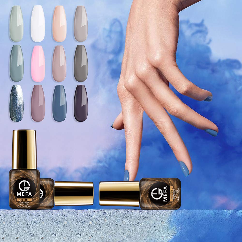 Gel Nail Polish Set - 12 Pcs 8ml Each Gel Nail with Gift Box, Soak Off Nail Art Manicure Varnish Set, Require LED UV Nail Dryer Lamp