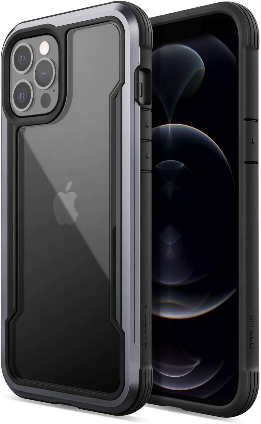 Amazon Com Raptic Shield Case Compatible With Iphone 12 Pro Max Case Shock Absorbing Protection Durable Aluminum Frame 10ft Drop Tested Fits Iphone 12 Pro Max Black