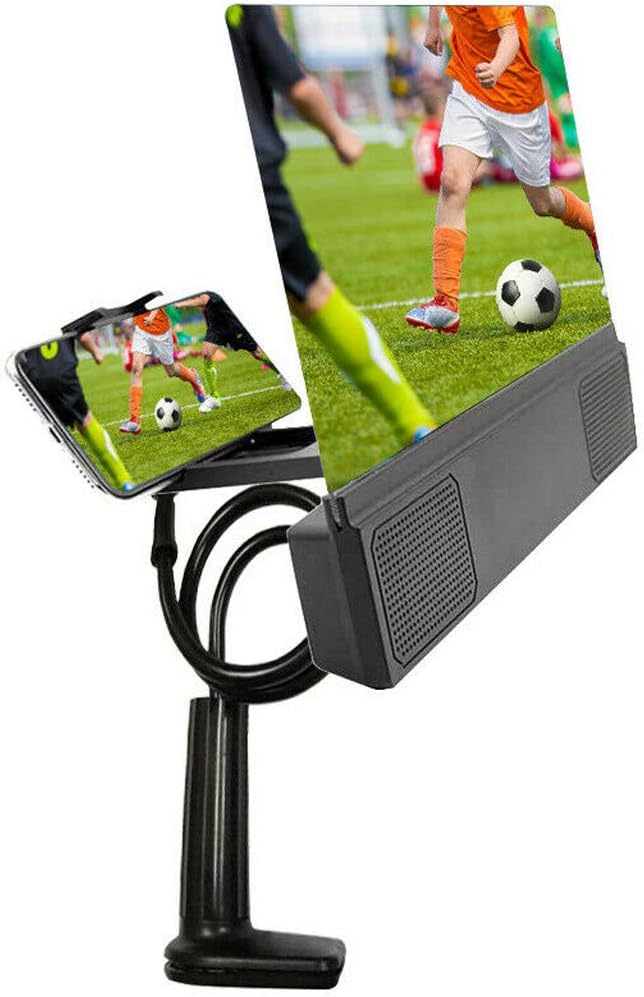 12" Phone Screen Magnifier with Bluetooth Handsfree Speaker Bracket,Starwak 3D HD Movies Amplifier Projector Cell Phone Smartphone Screen Enlarger Amplifier Expander with Foldable Stand (With Stand B)