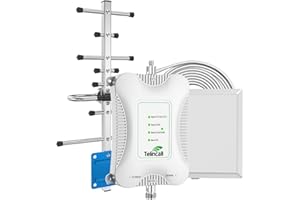 TELINCALL Cell Phone Booster for Home Boosts 3G 4G LTE & 5G Up to 5,000 Sq Ft Cell Phone Signal Booster for All US Carriers Band 2/4/5/12/13/17/25/30/66/71 Cell Signal Booster for Home