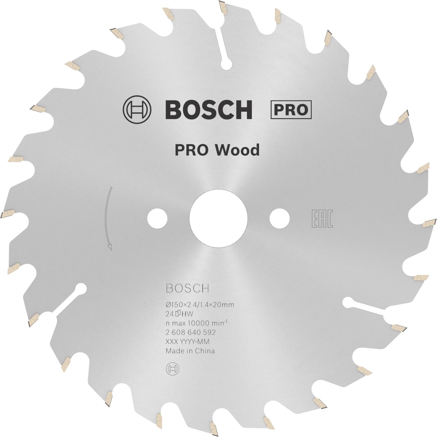 Bosch 1x PRO Wood Circular Saw Blade for Corded Hand-Held Circular Saws (for Softwood, Hardwood, Ø mm, Professional Accessory Hand-Held Circular Saw)