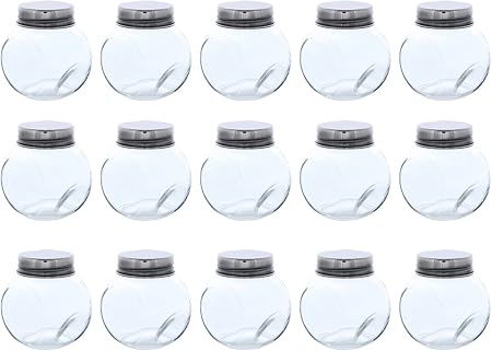 Set Of 15 Mini Glass Favor Jar 3 4oz 100ml Amazon Co Uk Kitchen
