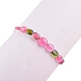 Natural Multi Tourmaline Bar Bracelet, Plain Nuggets Beads Gemstone, Adjustable Slider Chain, Energy Healing Crystals, Birthday, Gift for Her, Gemstone Jewelry for Women 10-inch (tourmaline B)