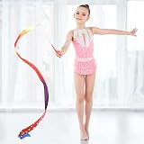 Abeillo 2 Pcs Rhythmic Dance Ribbons 2M Gymnastics Ribbon Dancer Wand view 4