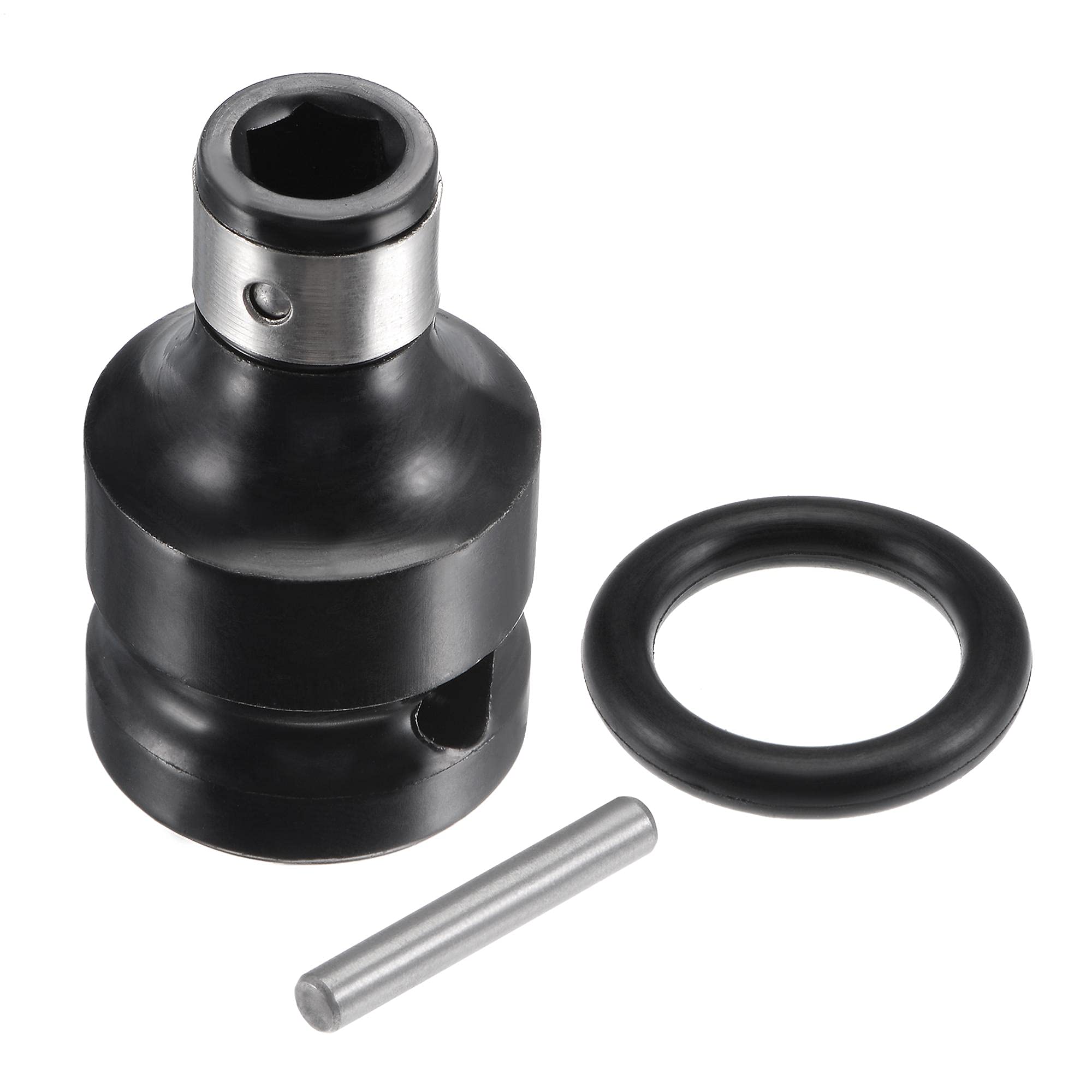 sourcing map Chuck Adapter 1/2" Square Drive to 1/4" Hex Female Socket Adapter for Chuck Wrench