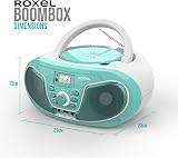 Roxel RCD-S70BT Portable Boombox CD Player with Remote Teal view 4