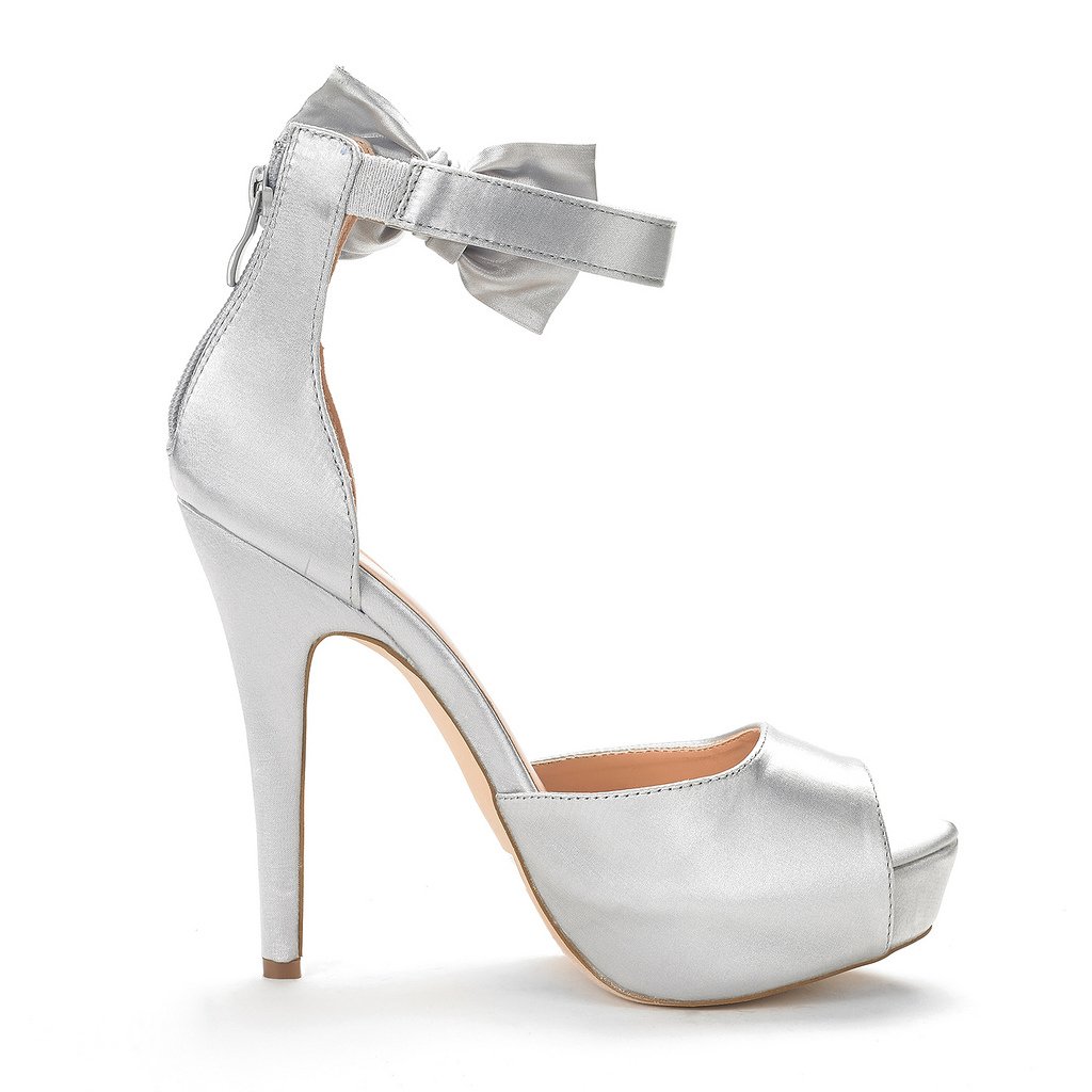DREAM PAIRS Women’s Silver High Heel Platform Dress Pump Sandals Size 5 M US Swan-08 - Image 4