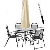 OKPOW Umbrella Covers for Outdoor Umbrellas - Small Patio Umbrella Cover for 6 ft to 9 ft Outdoor Table Umbrella - Waterproof Windproof Anti-UV Garden Parasol Covers, Khaki