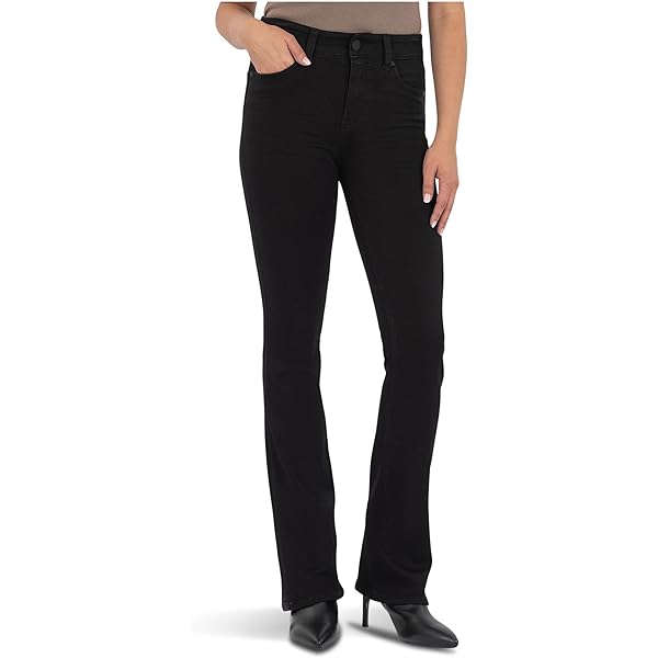 KUT From The Kloth Women's Ana Flare Jeans With Patch Pockets - Profuse Color, Mid-Rise Wide Leg