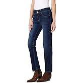 Angels Forever Young Women's Curvy Straight Mid-Rise Jeans, Sizes 6-24 | Flattering Mid-Rise Fit, Soft Stretch Fabric, Comfortable, Trendy, Real Pockets, Tailored for Every Body, Size-Inclusive