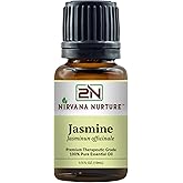 Nirvana Nurture Jasmine Essential Oil 100% Pure Premium Therapeutic Grade, Undiluted - Aromatherapy Diffuser for Calm and Relaxation, Skin Care, Hair Care