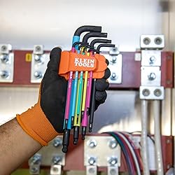 Klein Tools BLS9M 9-Piece Metric Ball End Hex Key