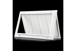 NATURE DU 24x14 Return Air Grille [Duct Opening],Steel Air Return Vent Cover [Fixed Hinged] for 1-inch Filters,Return Air Grilles for Sidewall and Ceiling (24"W x 14"H [Duct Opening])