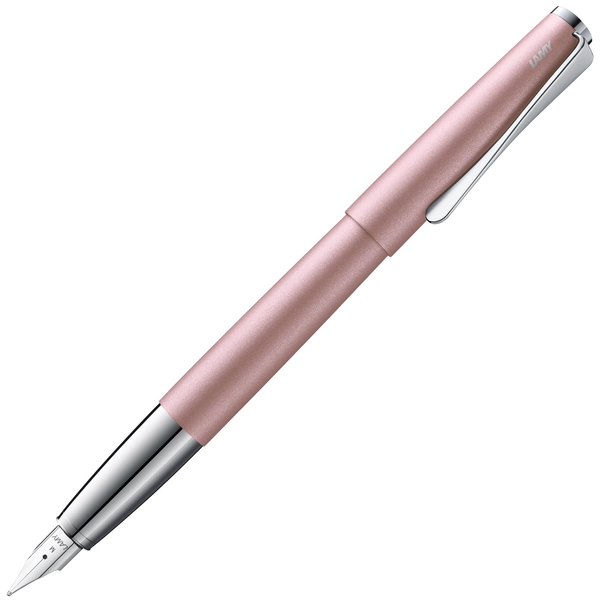 Lamy Studio Rose Matte Fountain Pen - Universal Fountain Pen in Elegant All-Metal Housing - 14 Carat Gold Nib, Partially Platinum Plated & in Line Width EF - Includes Ink Cartridge T 10 Blue