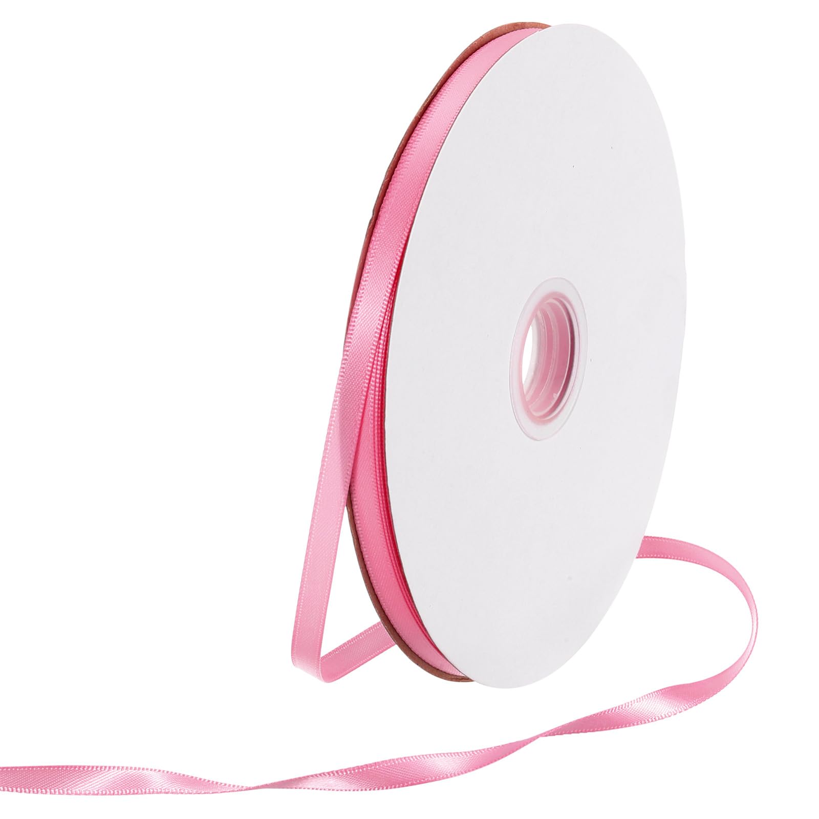 Rebower 6mm Satin Ribbon 64m Thick Double Face Grosgrain Silk Ribbon, [for Gift Wrapping, Hair Bows, Wedding, Cake, Flower] - 70 Yard/210ft/ Pink — image 1