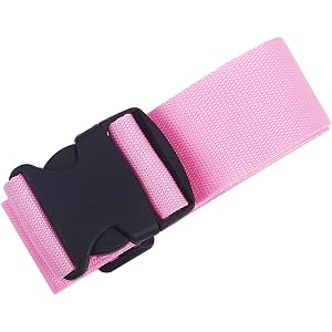 Luggage Straps for Suitcases, Heavy Duty Adjustable。Practical Accessory for Travel Bag (Pink)
