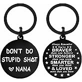 Gezxin Grandson Gifts Grandson Granddaughter Keychain, Funny Gag Gifts for Grandkids Basket from Grandma and Grandpa