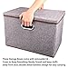 Large Linen Fabric Foldable Storage Container [2-Pack] with Removable Lid and Handles,Storage bin box cubes Organizer - Gray For Home, Office, Nursery, Closet, Bedroom, Living Room