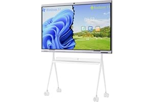 Tiburn INSPUR 65" Ultra 4K UHD Smart Board | Android 13 & Windows 11 Pro Dual OS, 8-Line Array Mic, Auto-Framing Webcam, Enterprise whiteboard for Office, Classroom, Conference Wall Mount Included
